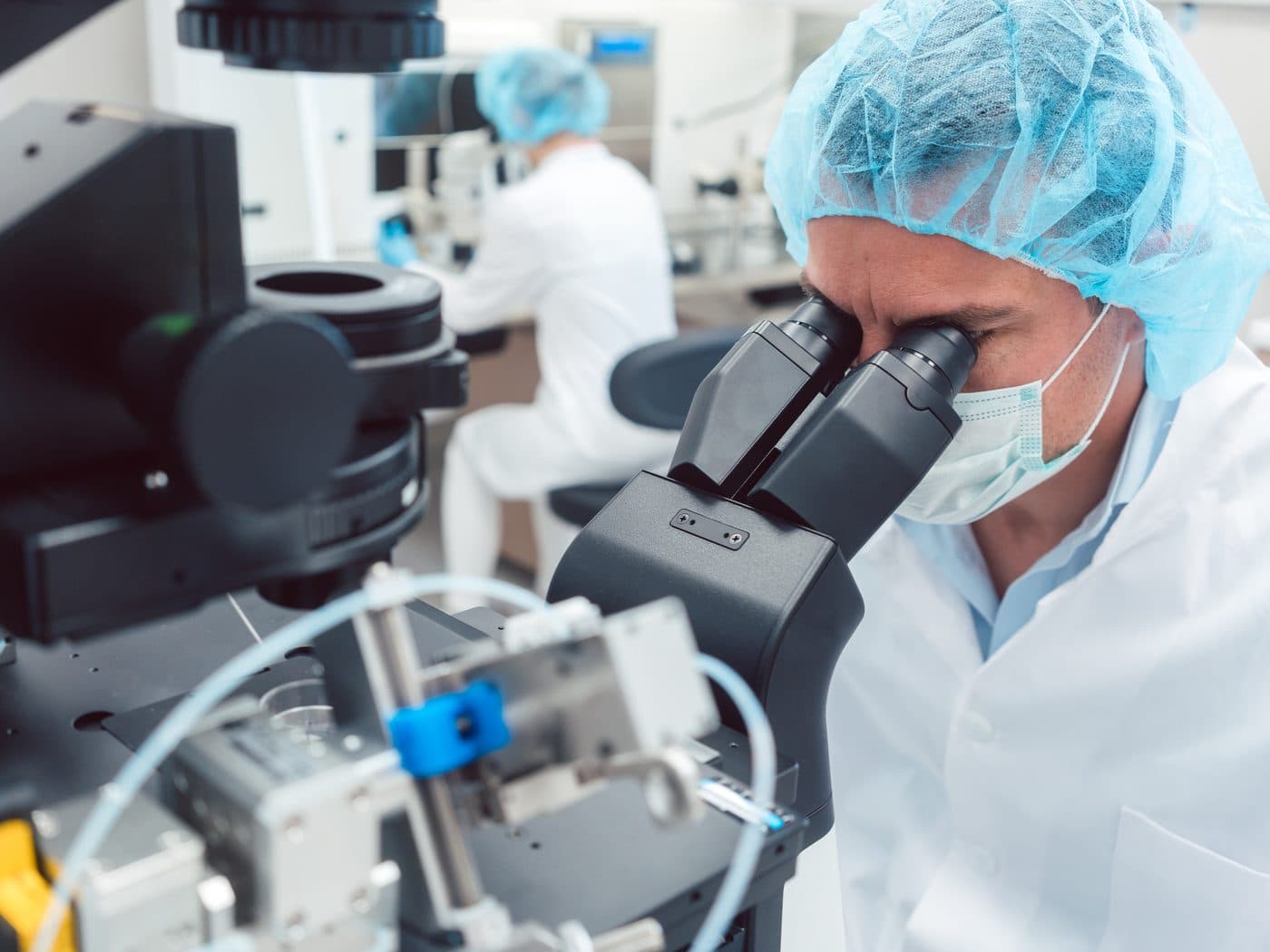 Embryologist at work